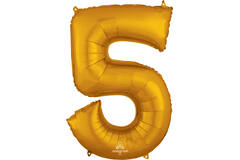 Foil balloon - Number - 5 - Gold - 86 cm